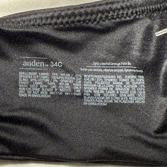 Auden underwire black tshirt bra size 34 C - Picture 3 of 3